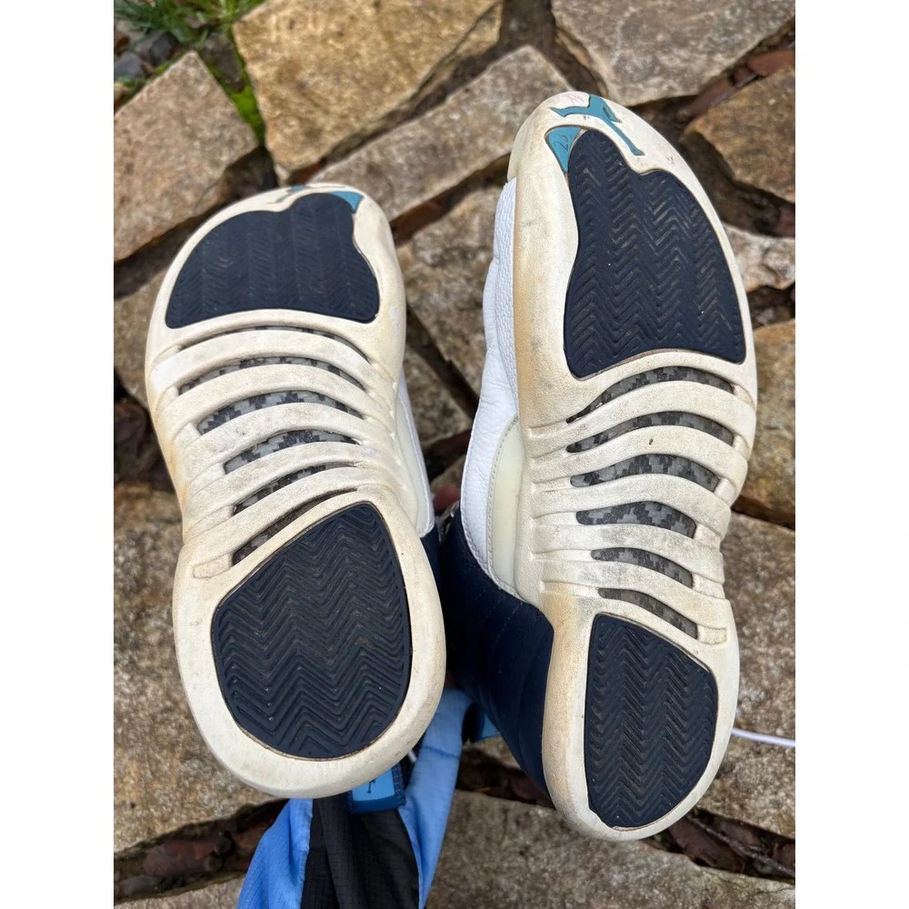 Air Jordan 12 Retro 2012 Obsidian White Navy Leather Men's Size 8 (130690-410)